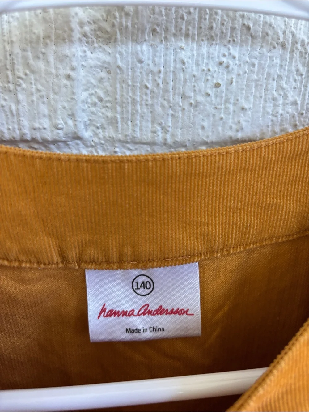 Hanna Andersson Corduroy Mustard Long-Sleeve Button-Front Dress sz 10